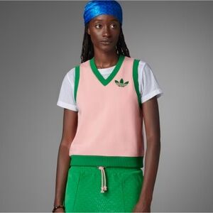 Adidas Adicolor 70s Pink and Green Sweater Vest Like New